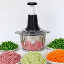 2L Manual Food Chopper | Stainless Steel Bowl & 4 Sharp Blades
